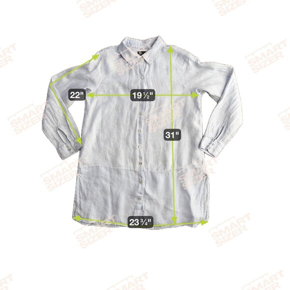 Tahari Linen Shirt Dress Women M Light Blue Oversized Button Front‎ Long Sleeve - Picture 2 of 7